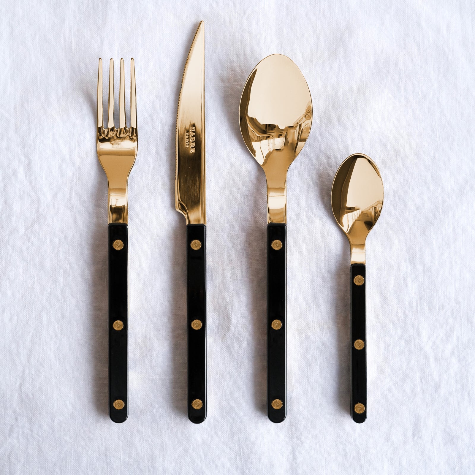 Bistrot Gold Solid, Black - Soup spoon