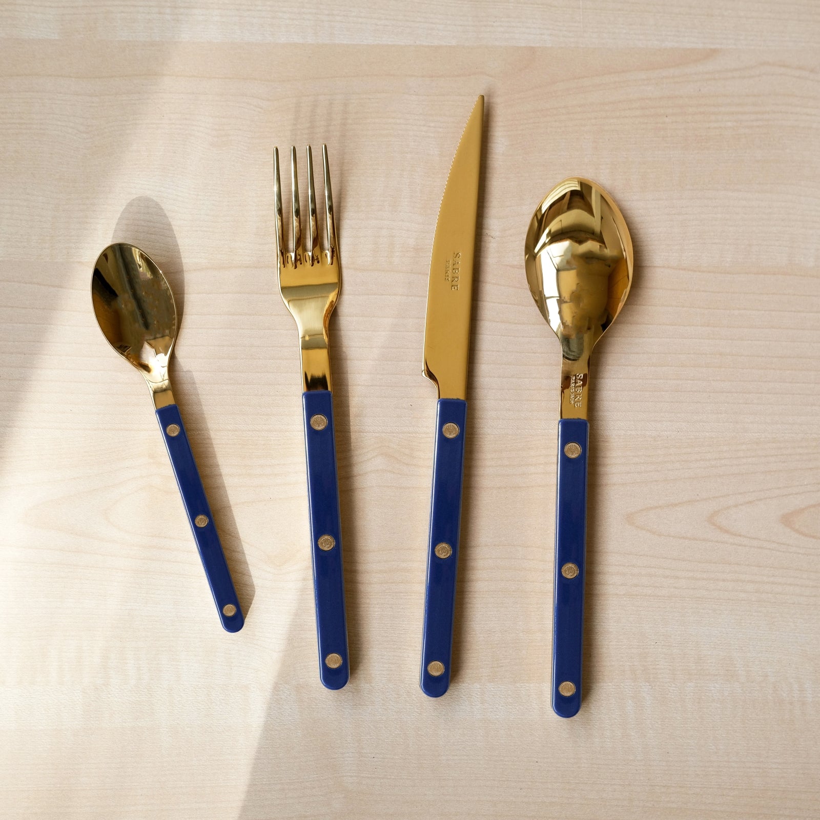 Cuillère à soupe Bistrot Gold Solid, bleu marine