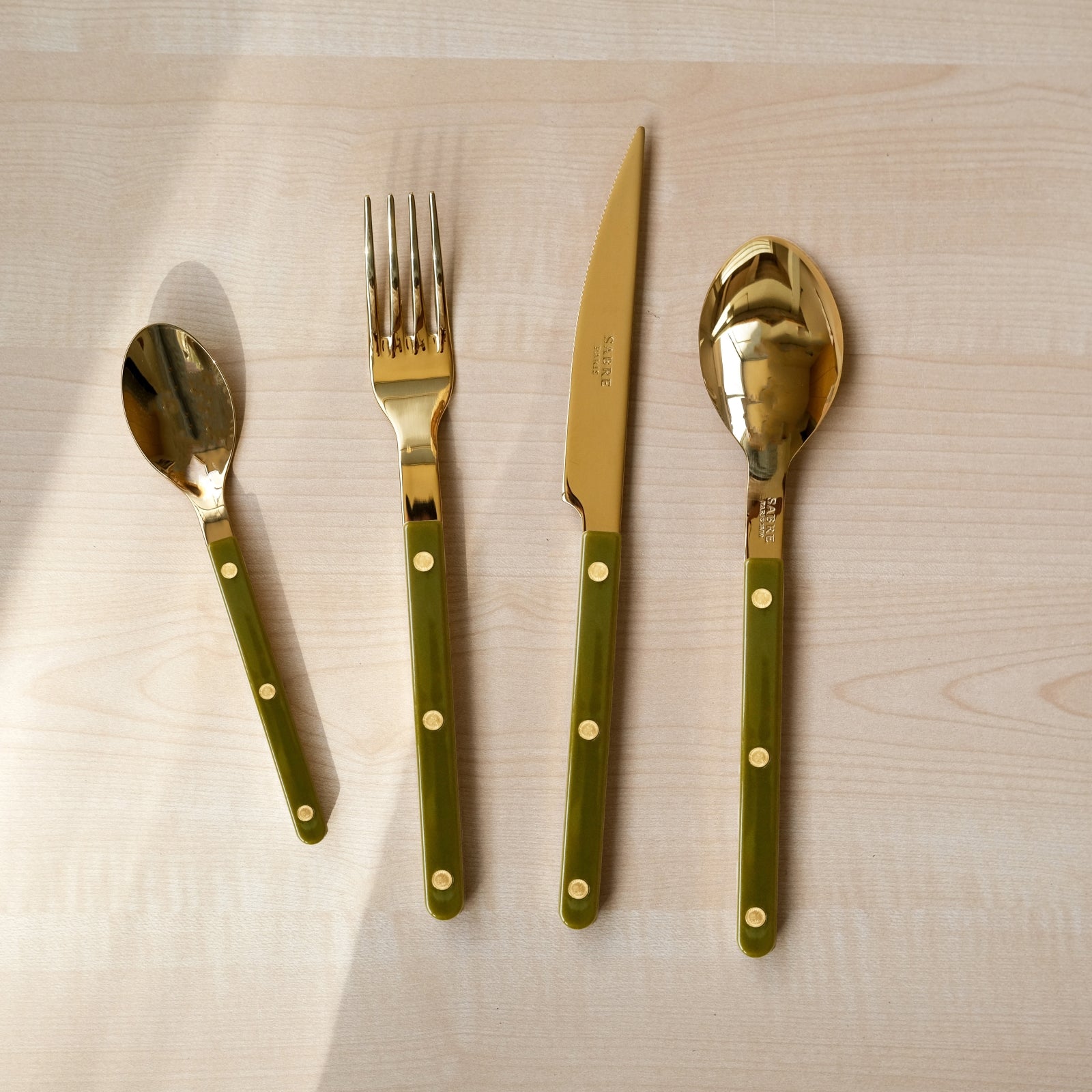 Bistrot Gold Solid, Green fern - Teaspoon