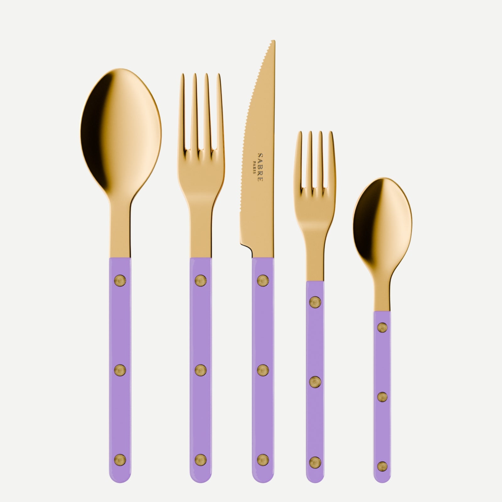 Bistrot Gold Solid, violet - ensemble de couverts 5 pièces