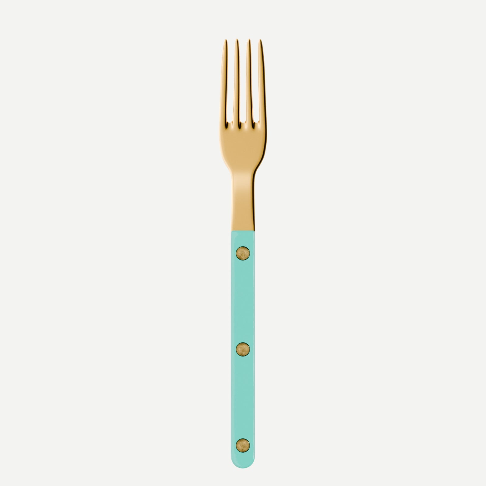 Fourchette Bistrot Gold Solid, Turquoise - Petite