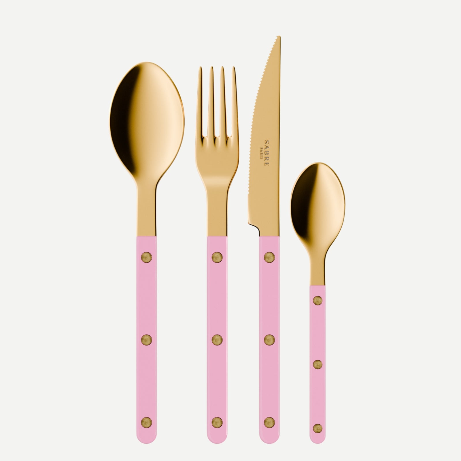 Bistrot Gold Solid, Pink - 24 pieces cutlery set
