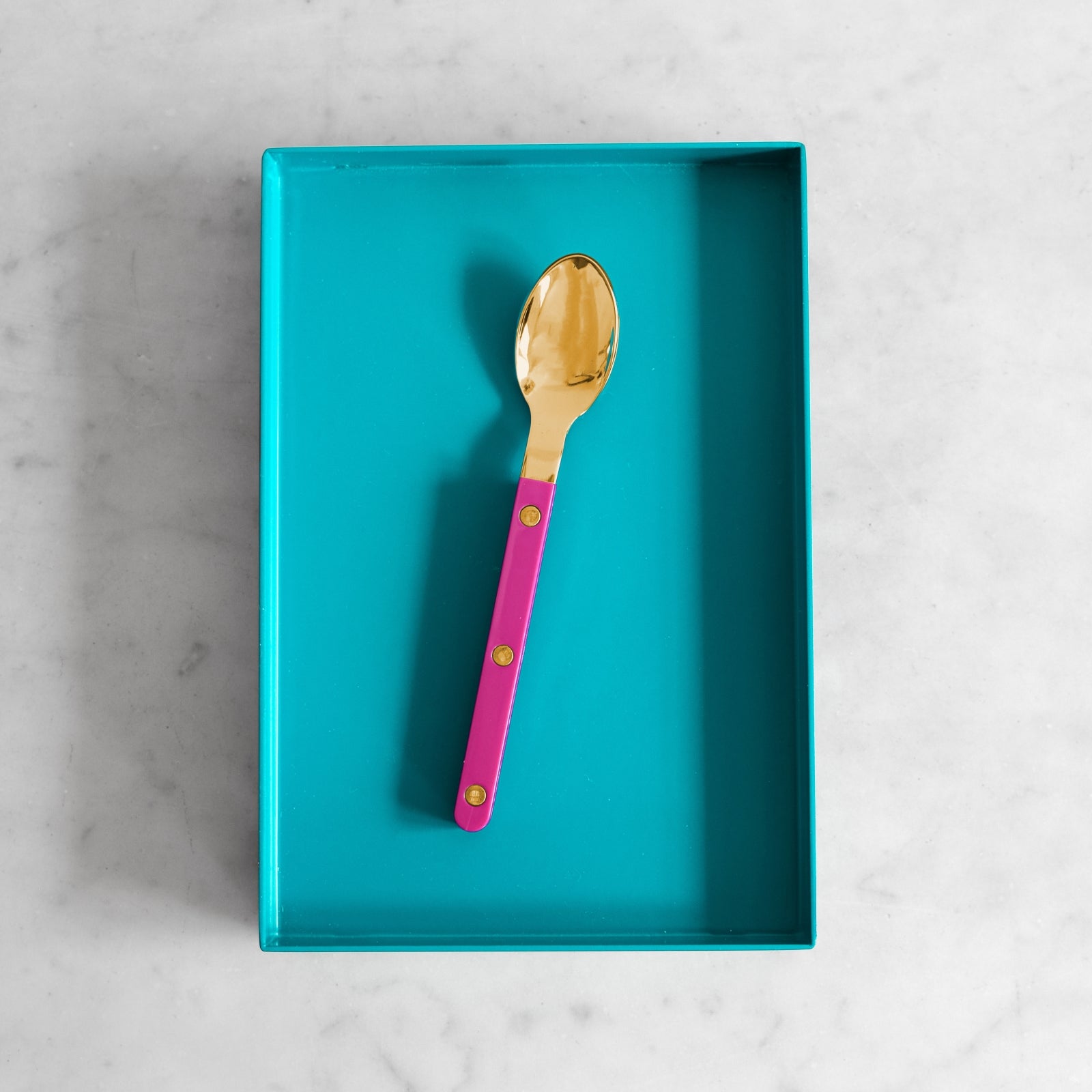 Bistrot Gold Solid, Raspberry - Espresso spoon