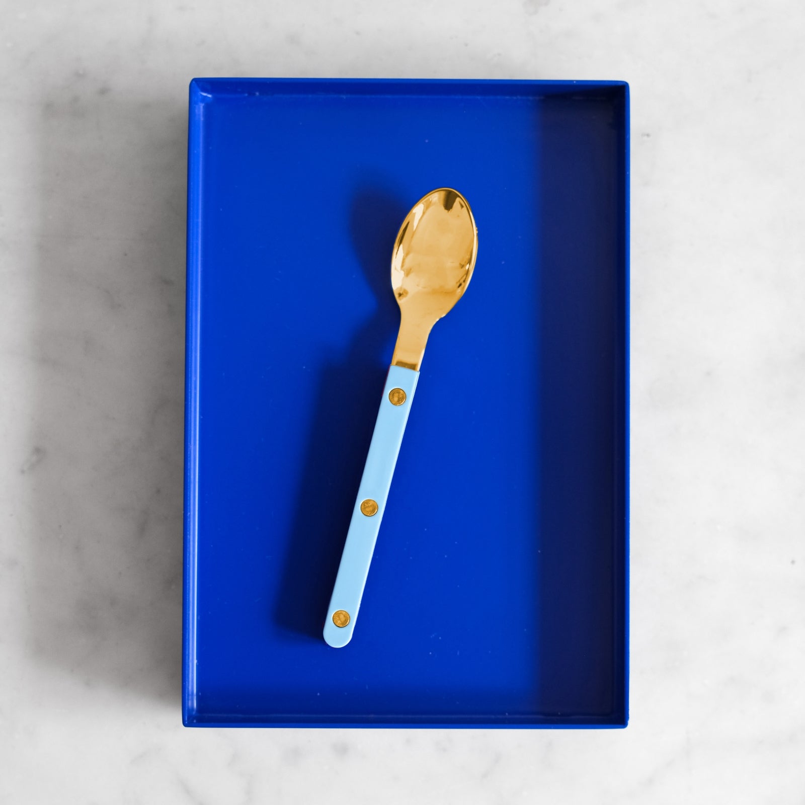 Bistrot Gold Solid, Pastel blue - Espresso spoon
