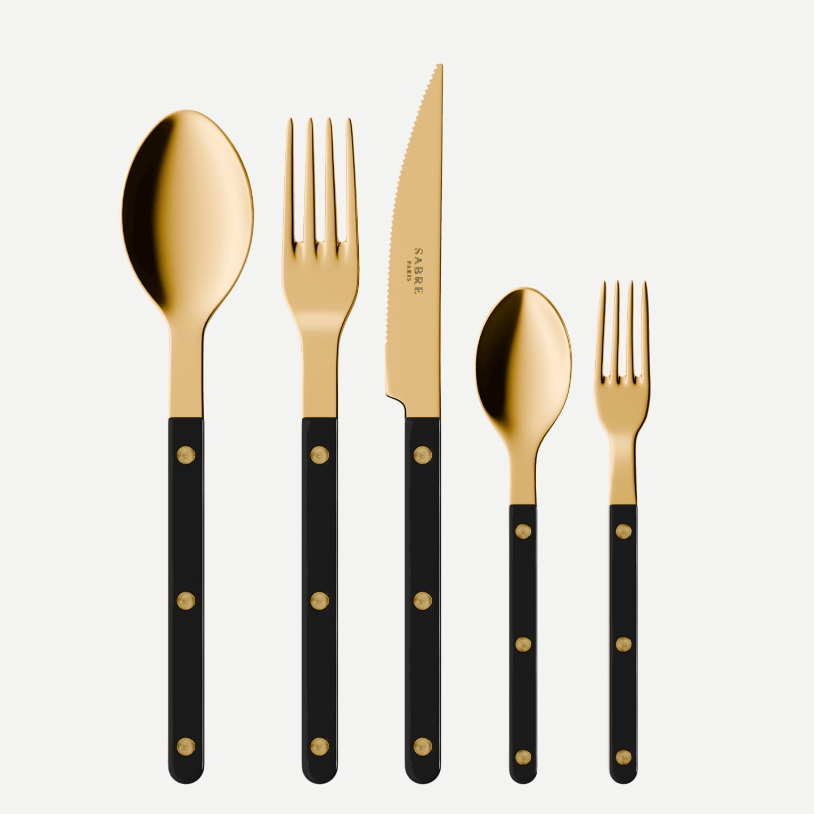 Bistrot couleur Gold Uni, Rouge - Set de 5 couverts de table main image 1