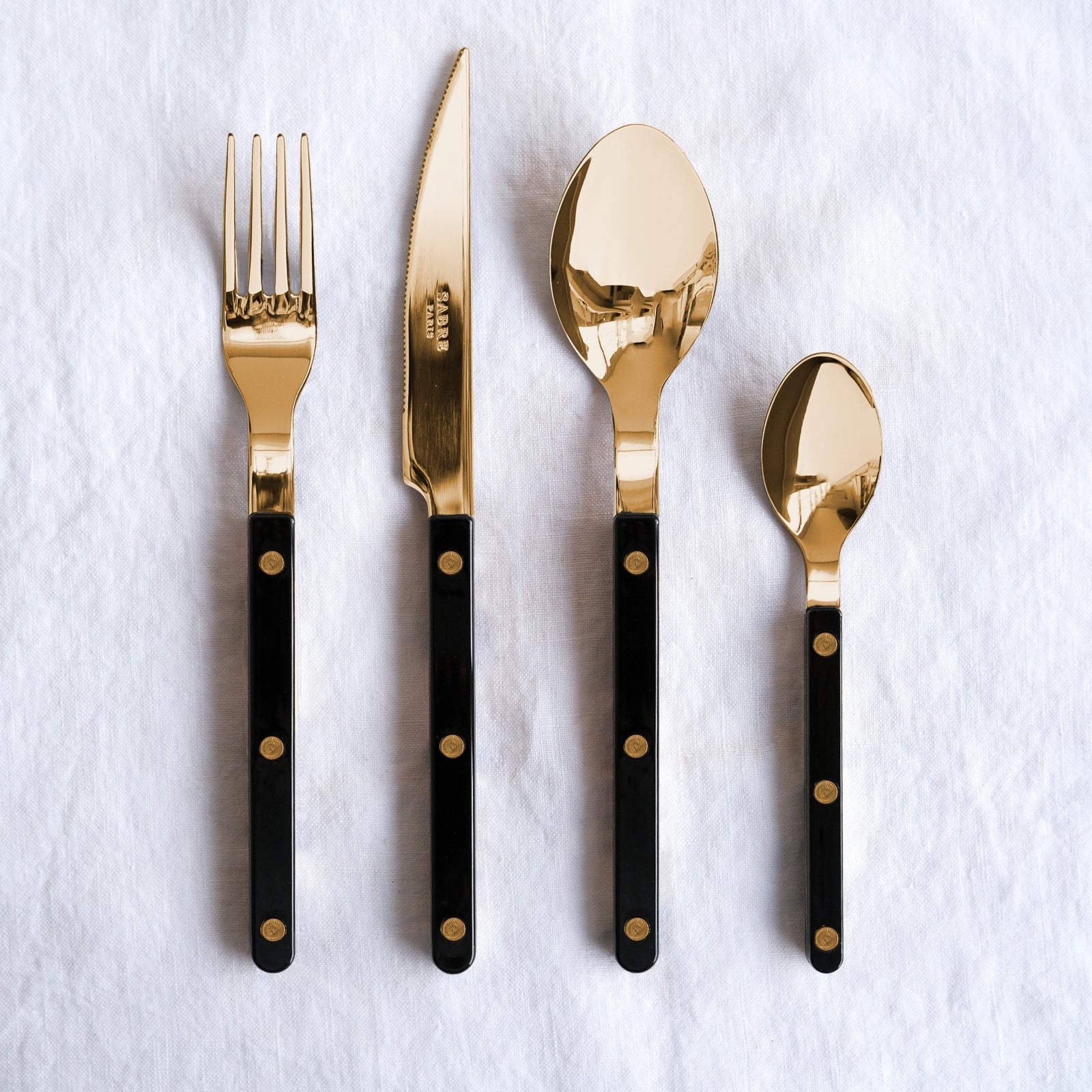 Bistrot Gold Solid, Black - 20 pieces cutlery set