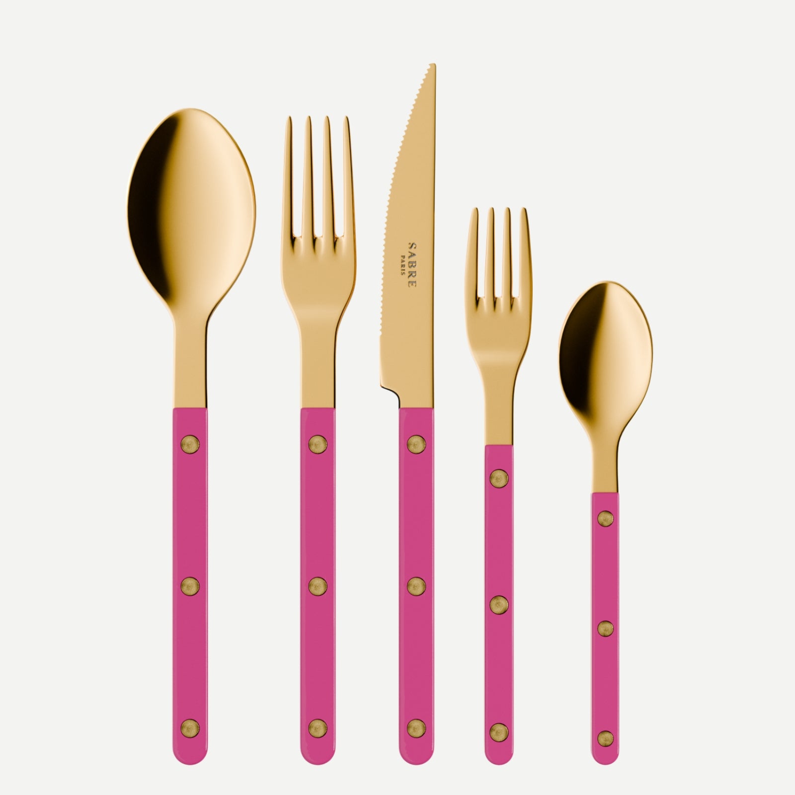 Bistrot Gold Solid, Raspberry - 20 pieces cutlery set