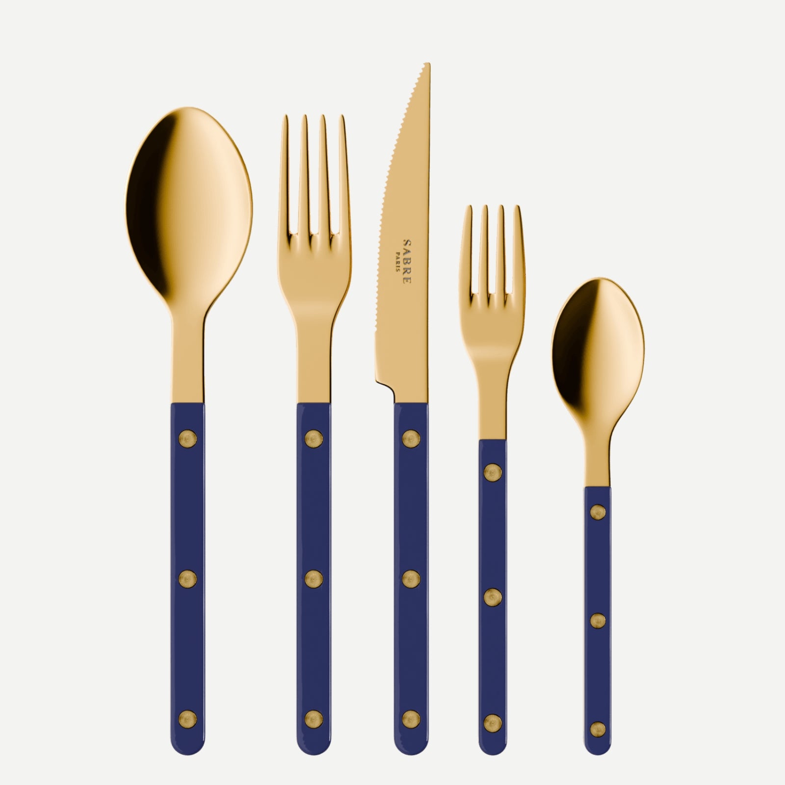 Bistrot Gold Solid, Navy blue - 20 pieces cutlery set