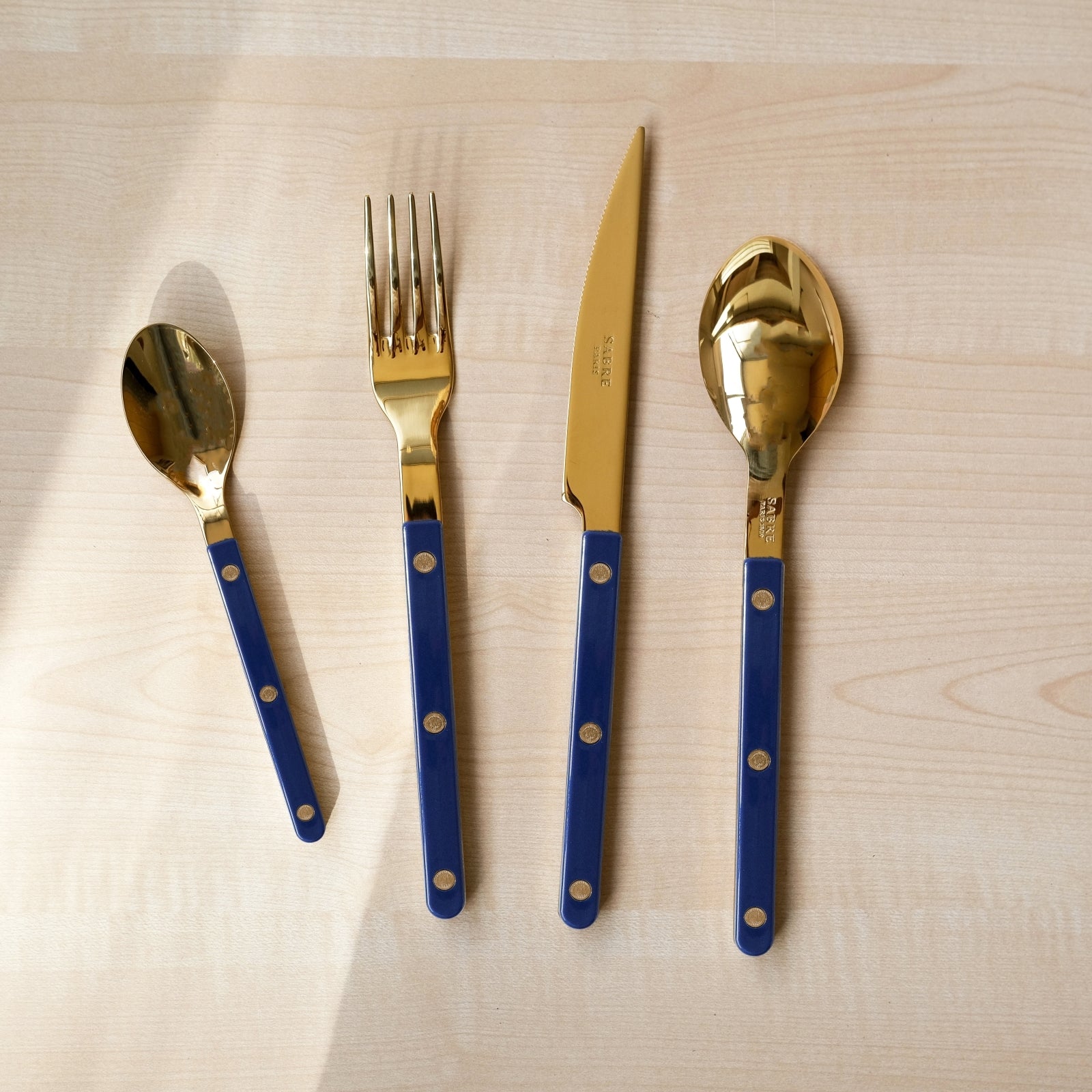 Bistrot Gold Solid, Navy blue - 20 pieces cutlery set