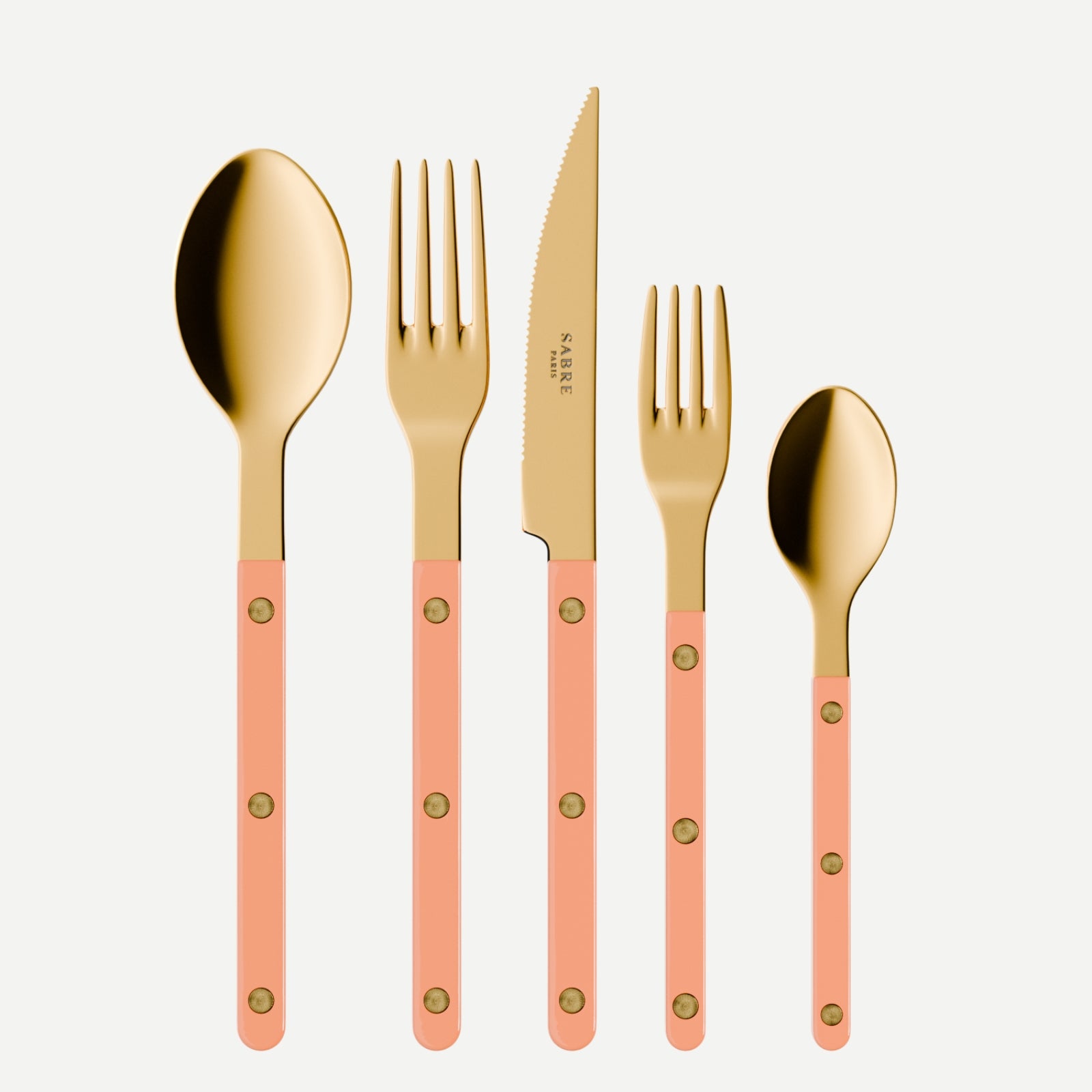 Bistrot Gold Solid, Rose Nude - Service de couverts 20 pièces