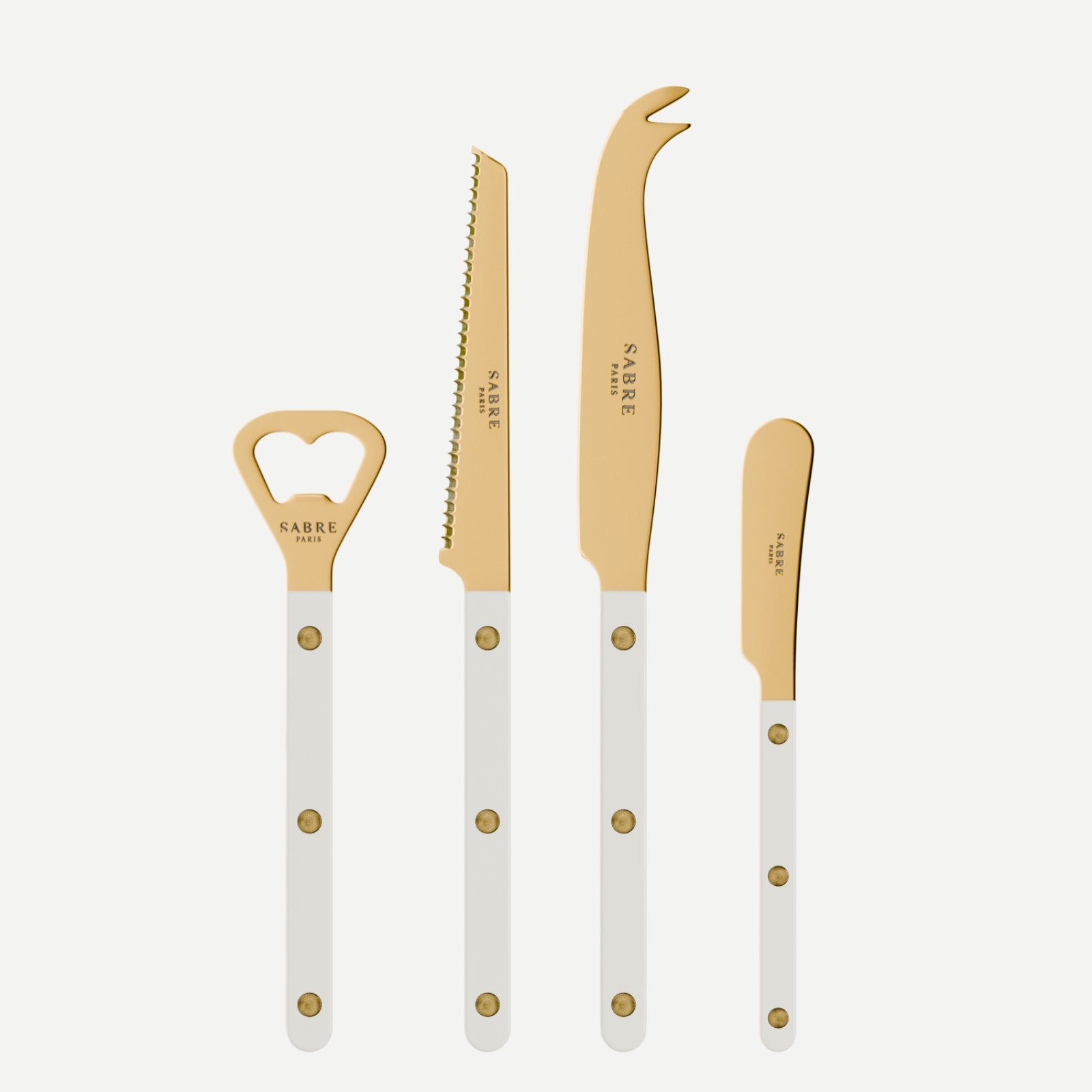 Bistrot Gold Solid, White - Bistrot aperitif set