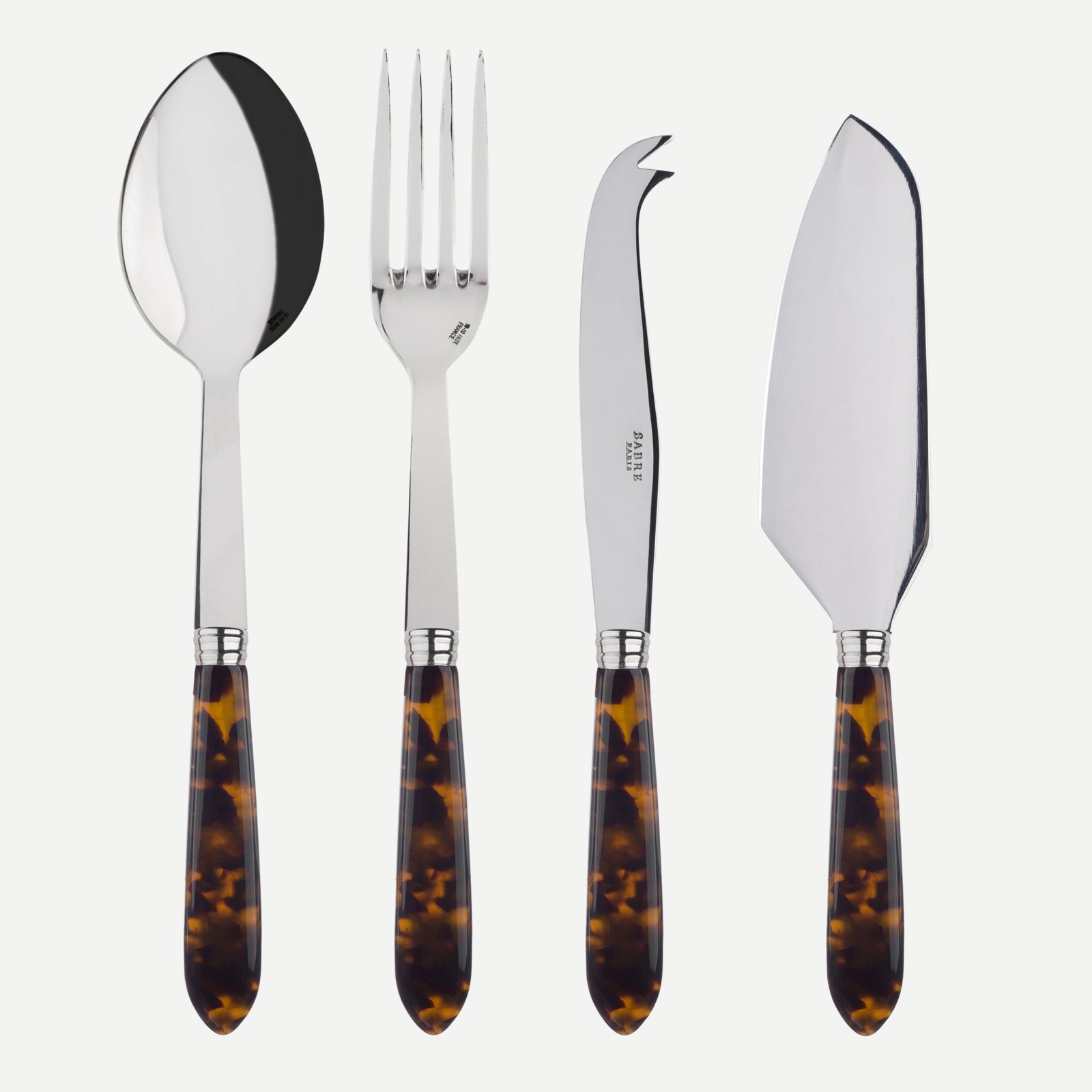 Sabre, Four Piece Serving Utensils, Tortoise, Faux Tortoise