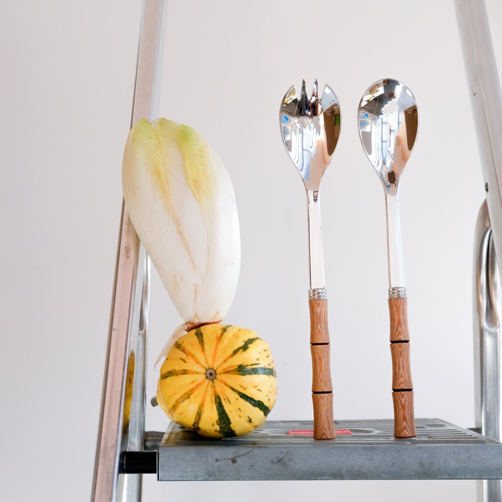 Bamboo, Light press wood - Salad cutlery set