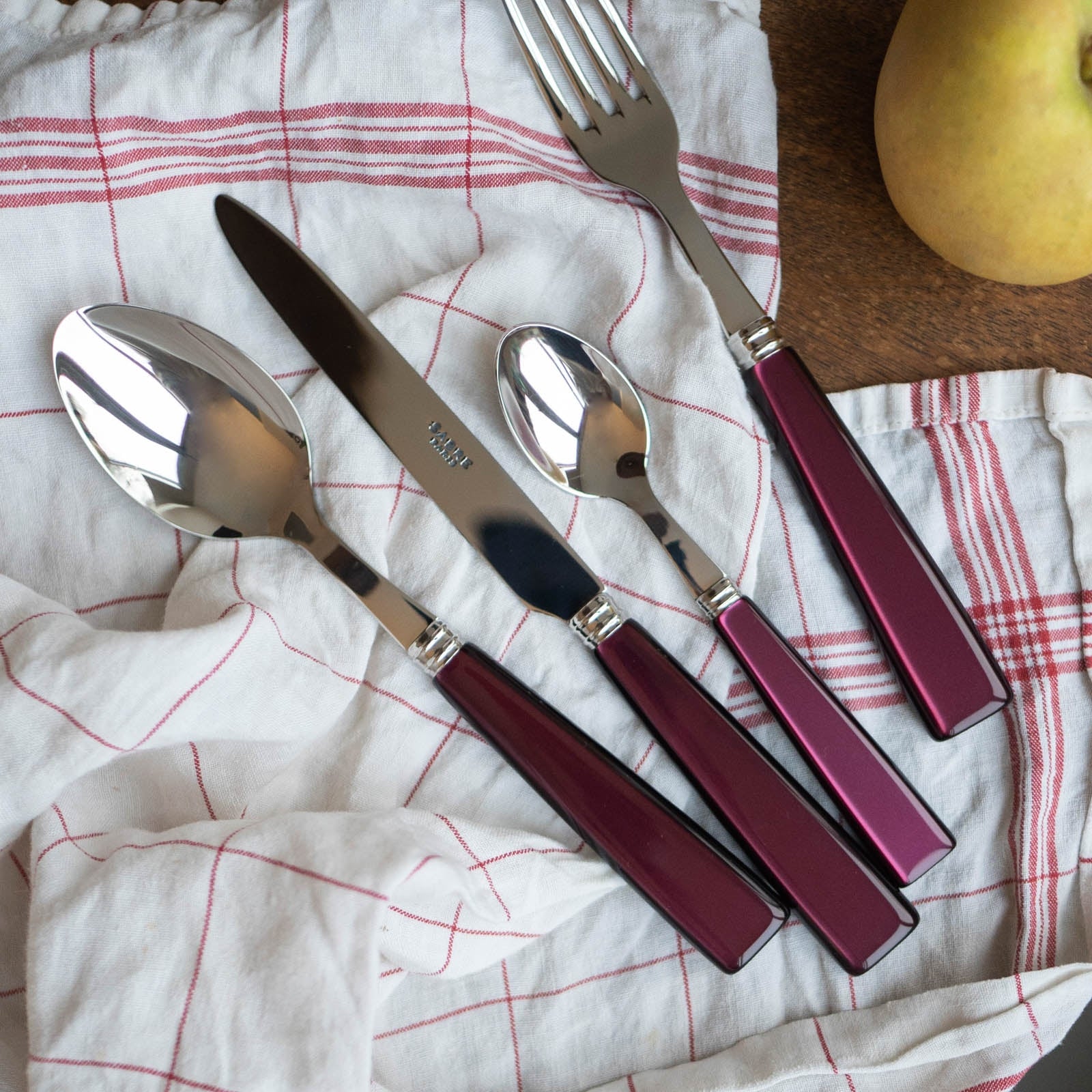 Icône, Aubergine - 4 pieces cutlery set - Sabre US