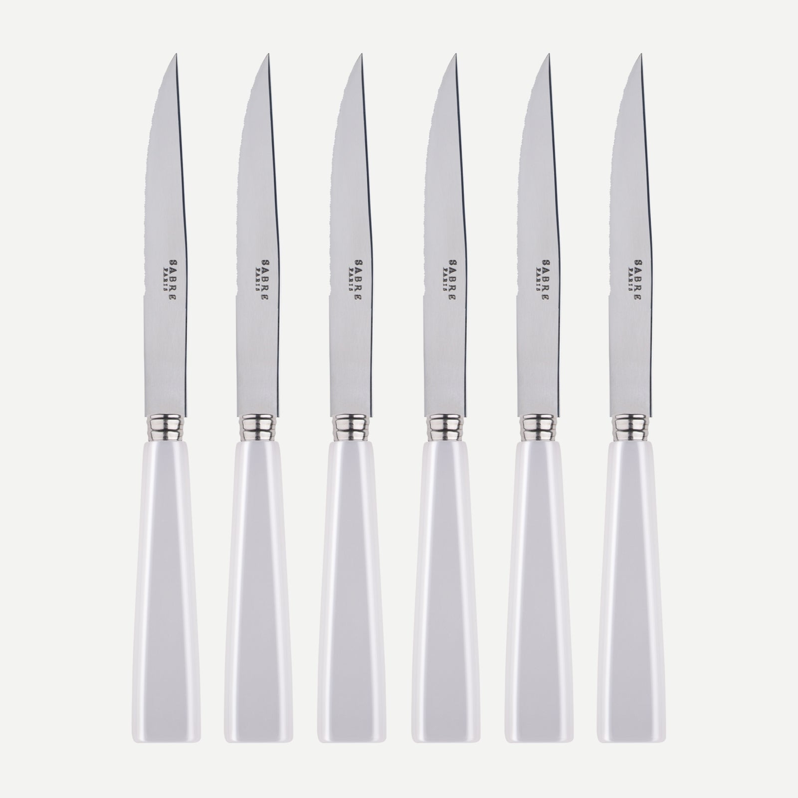 Set of 6 Steak Knives, Icône, White