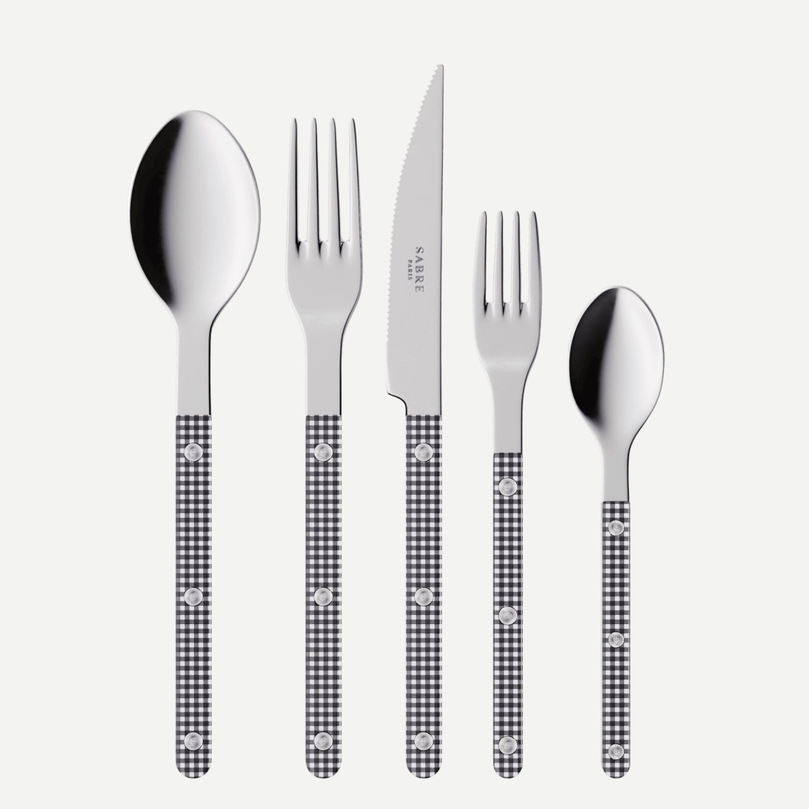 Bistrot Gingham, Black - 20 pieces cutlery set
