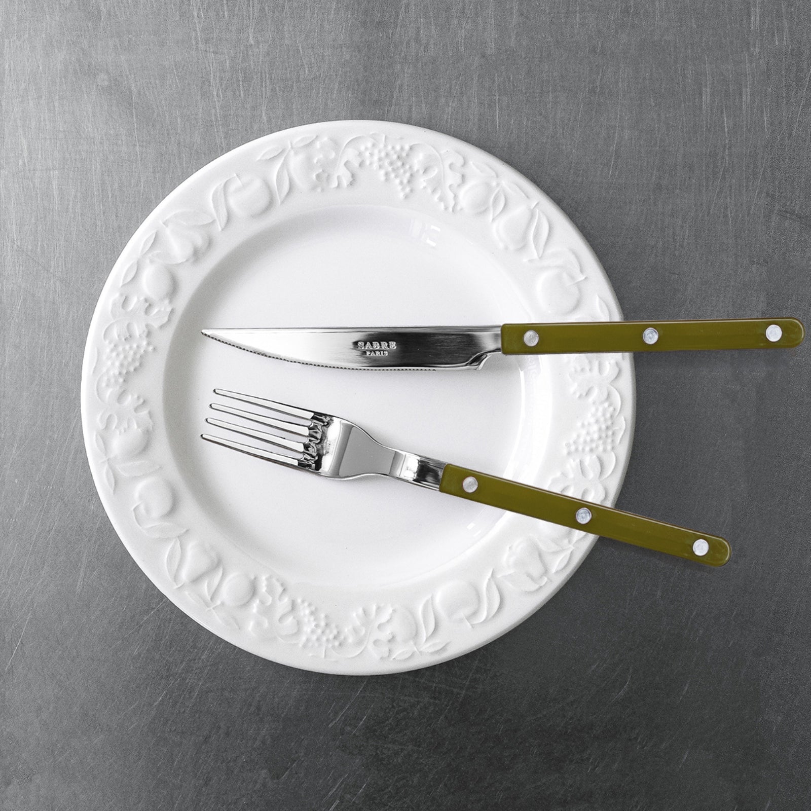 Bistrot Solid, Green fern - 5 pieces cutlery set - Sabre US