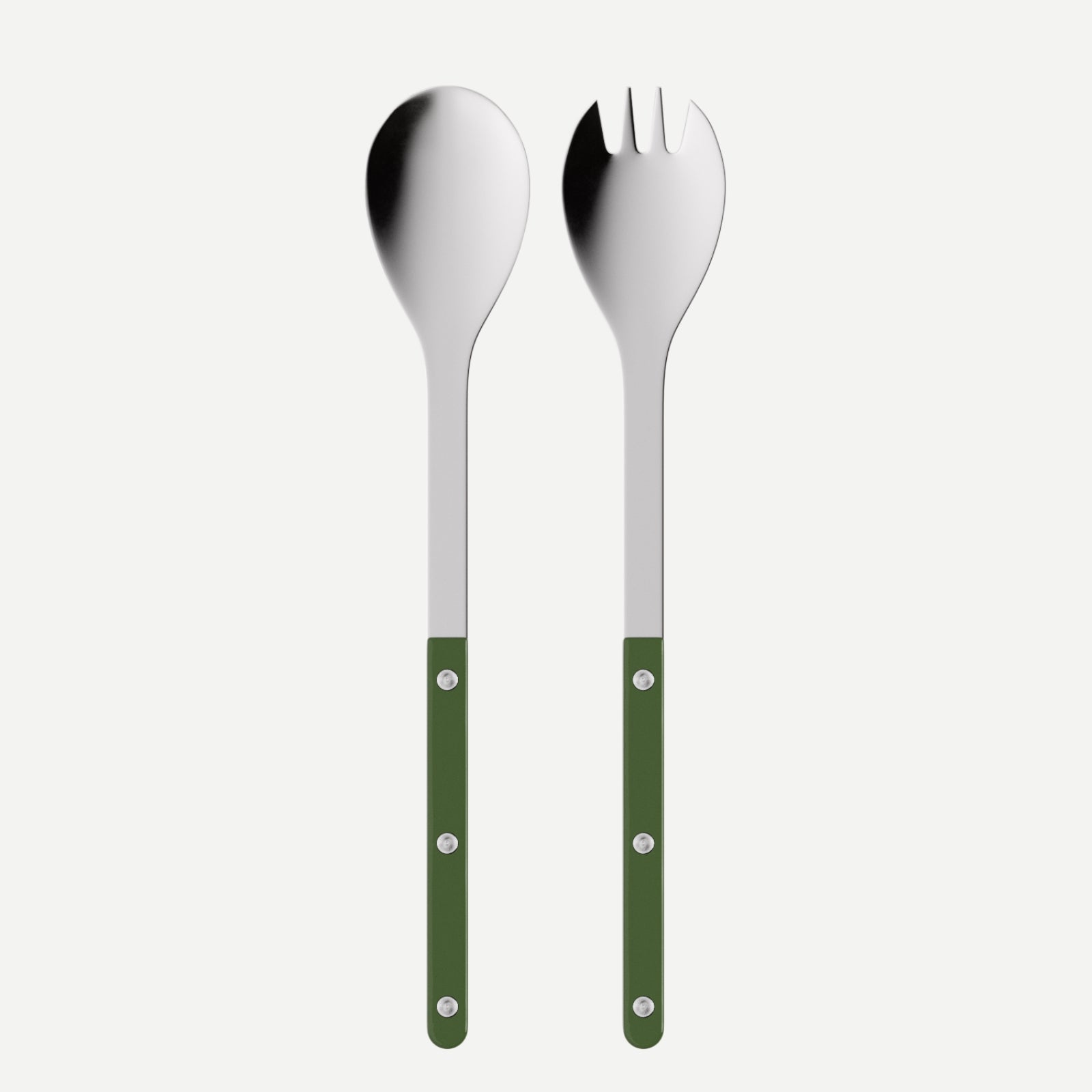 Bistrot Solid, Green - Salad cutlery set