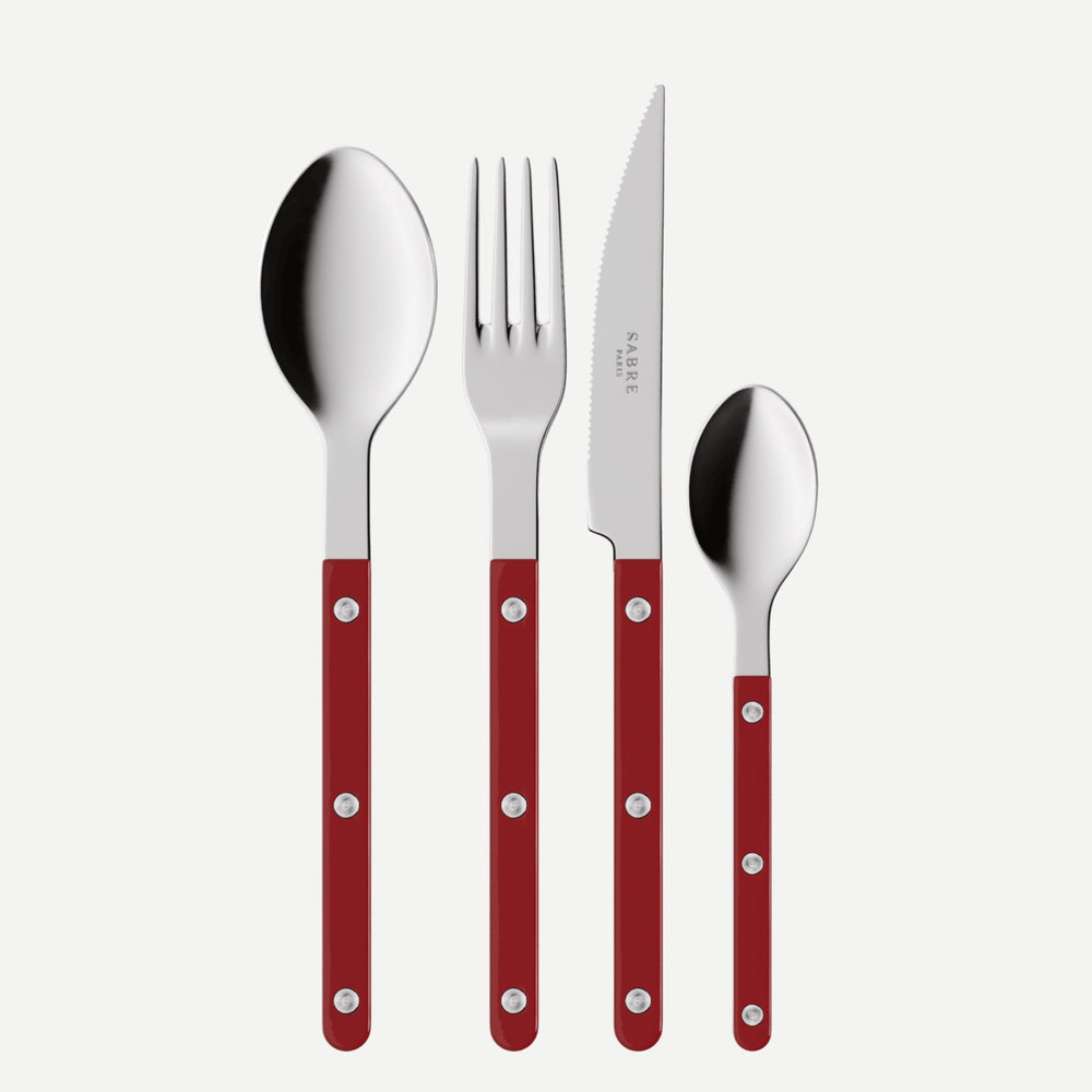 Sabre Paris 4 pieces cutlery set in burgundy
