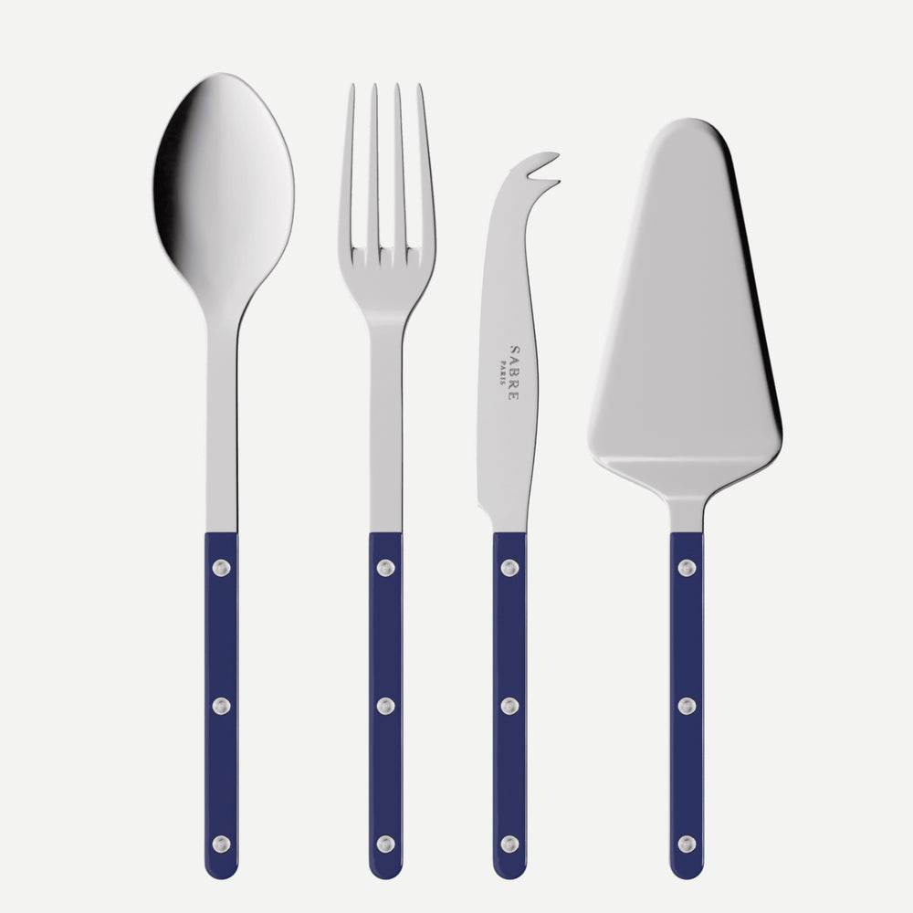 Sabre Set of 4 Serving Pieces, Navy blue