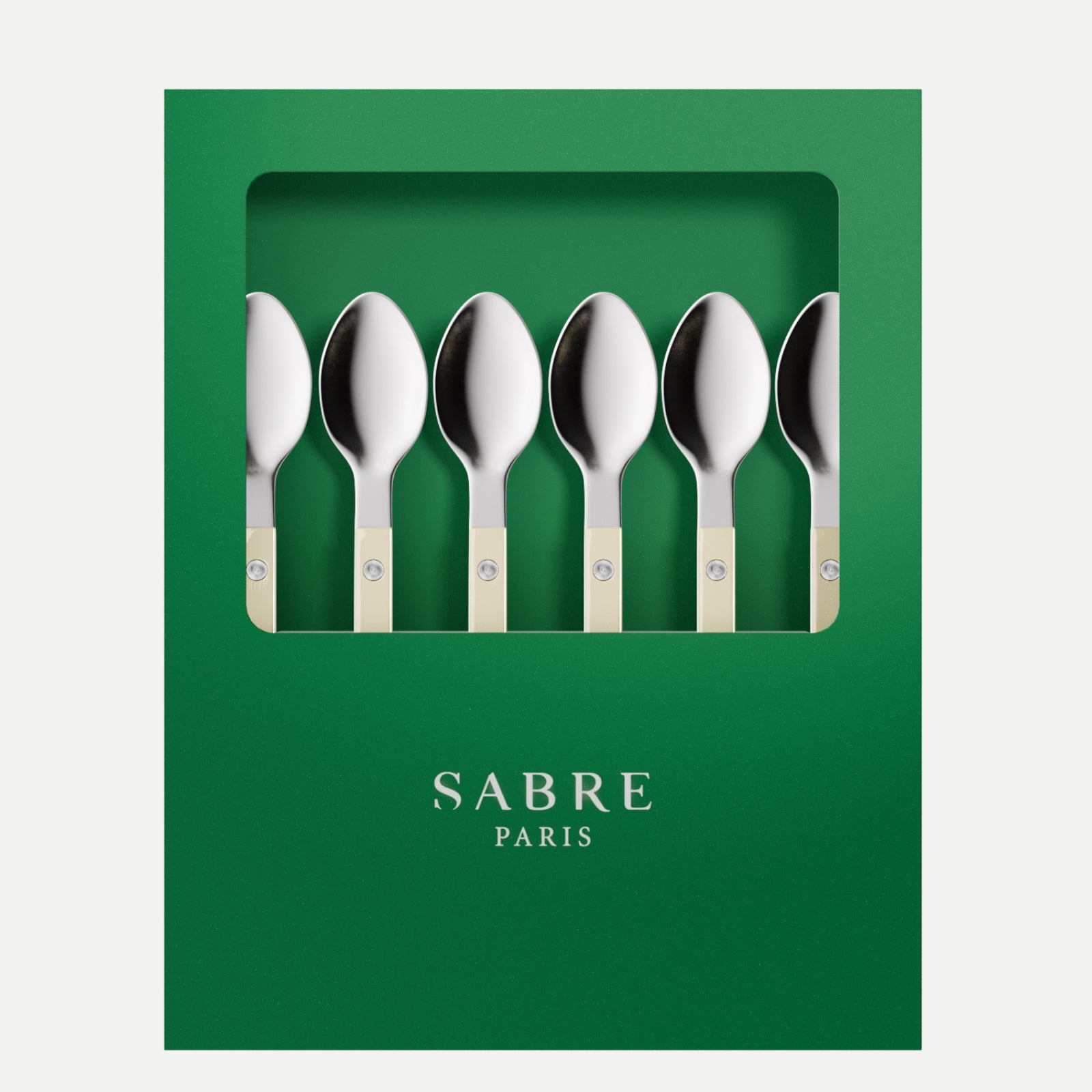 Bistrot Solid- Box of 6 espresso spoons (ivory)