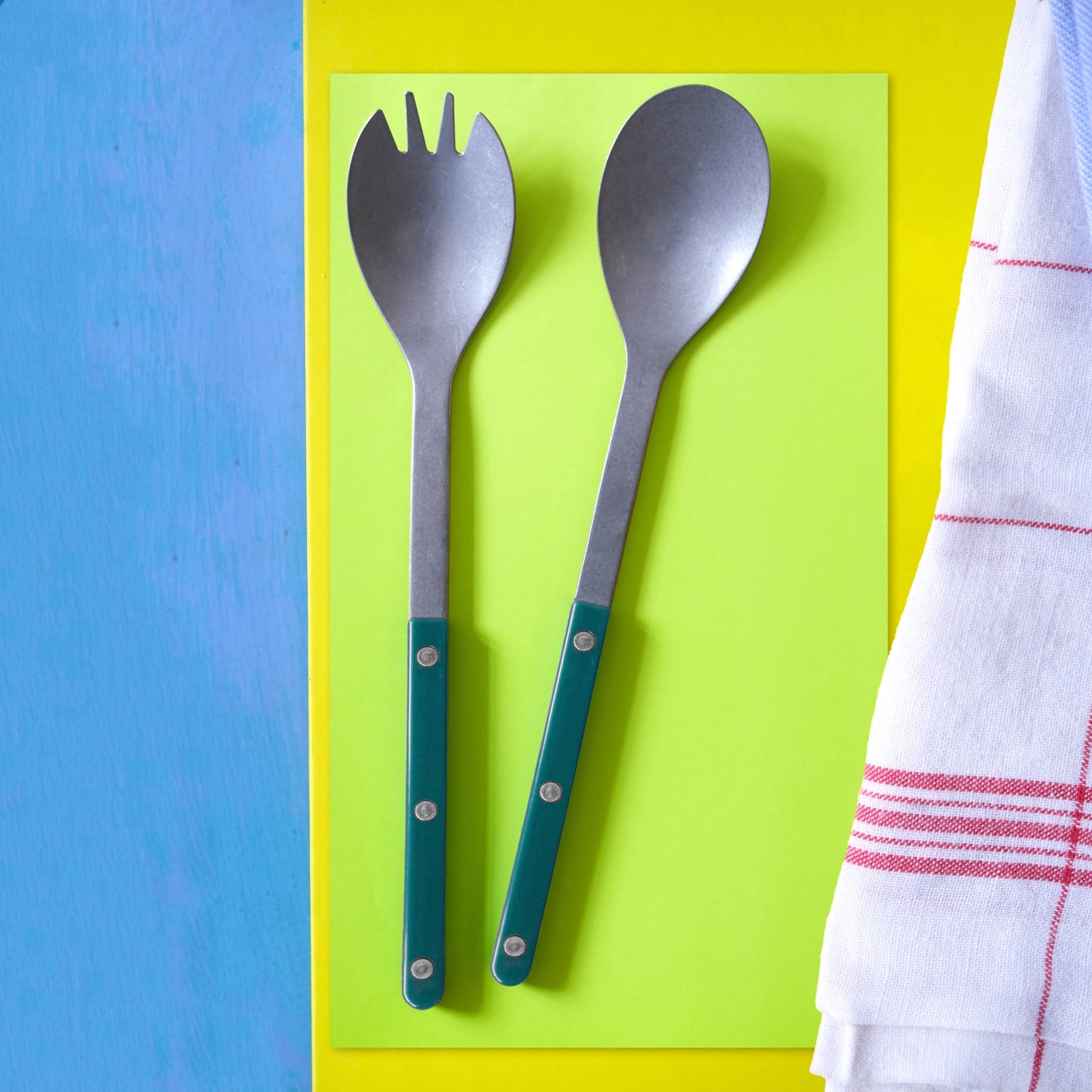 Bistrot Vintage Solid, Aquamarine - Salad cutlery set