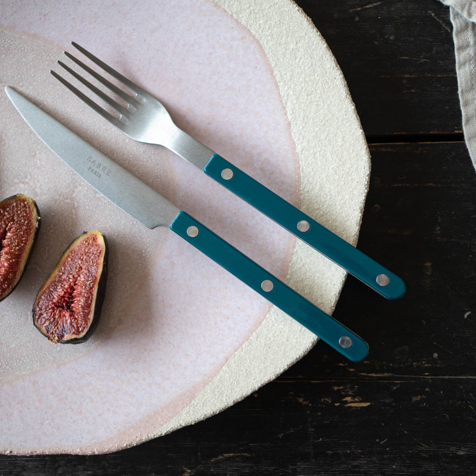 Bistrot Vintage Solid, Aquamarine - 4 pieces cutlery set