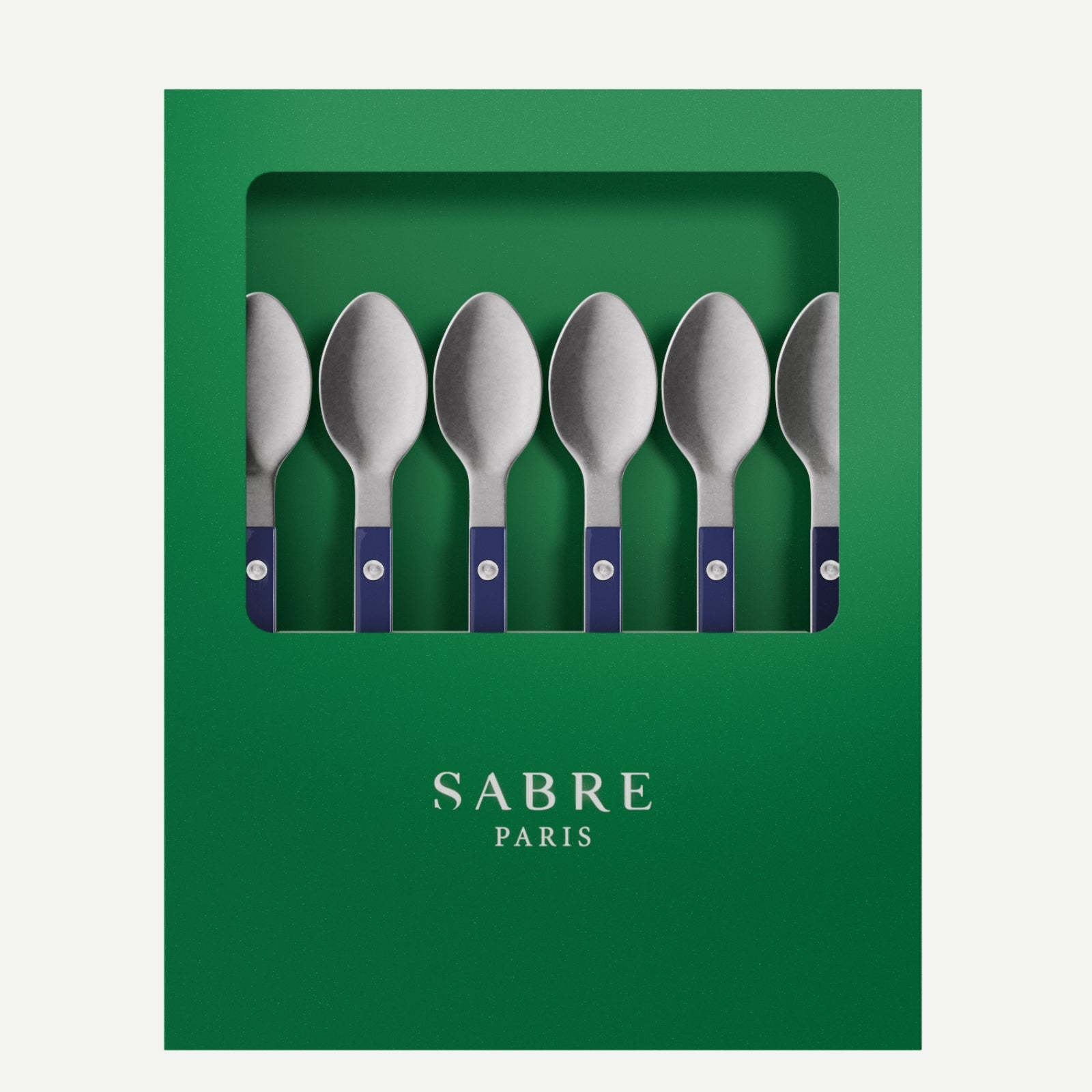 Bistrot Vintage Solid, Navy blue - Box of 6 espresso spoons