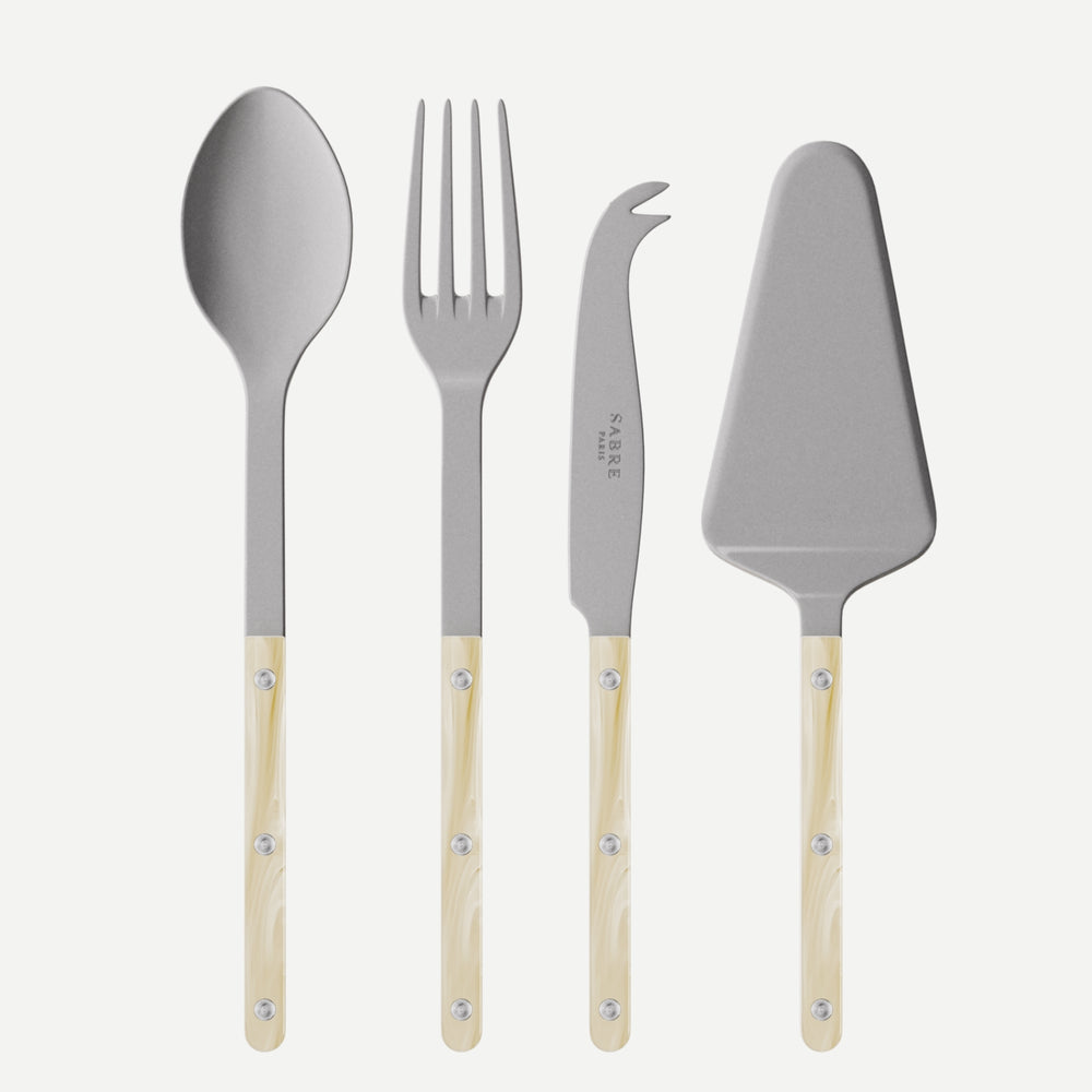 Set of 4 Bistrot must-have serving pieces - Finition: Vintage