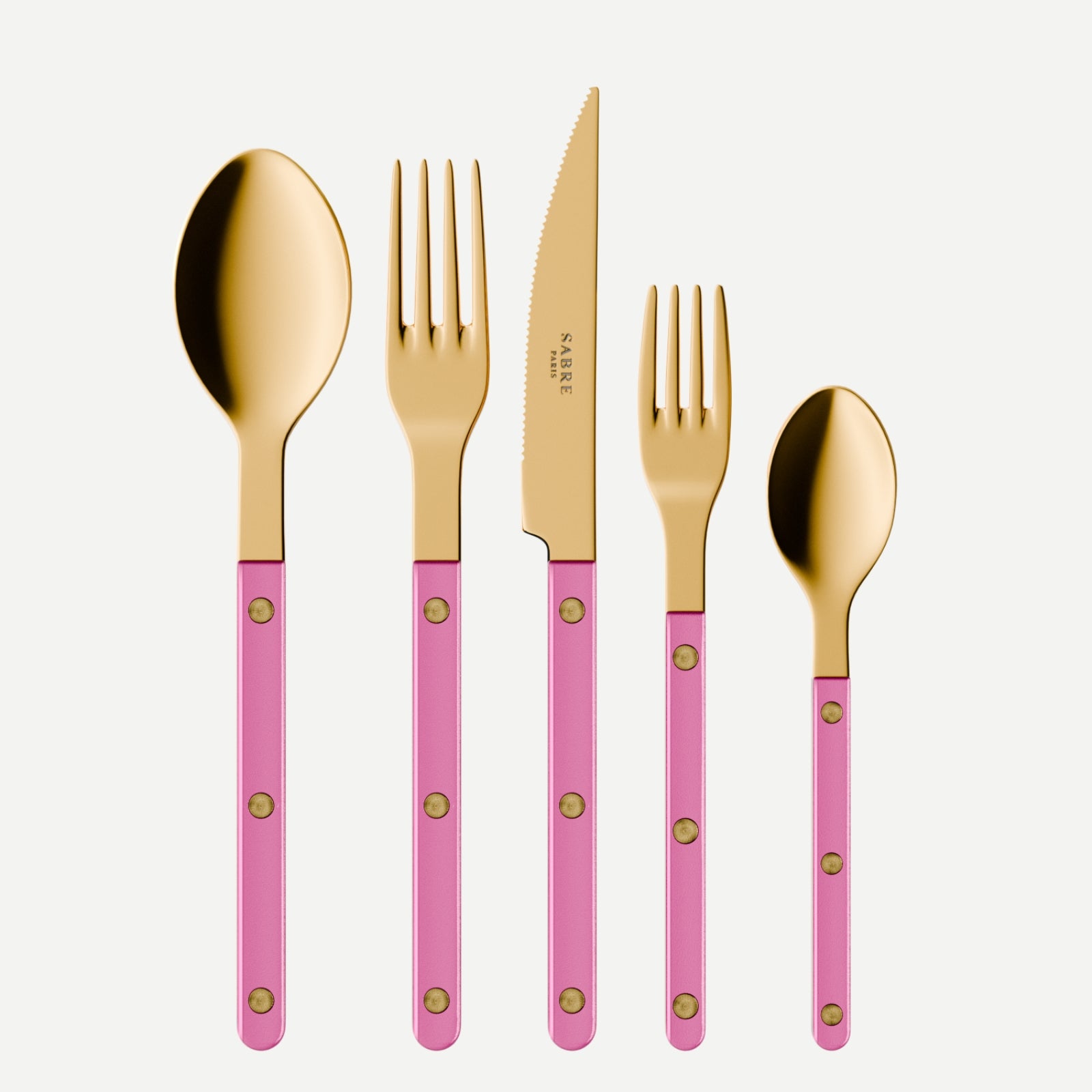 Bistrot Gold Pearly, Pink - 20 pieces cutlery set