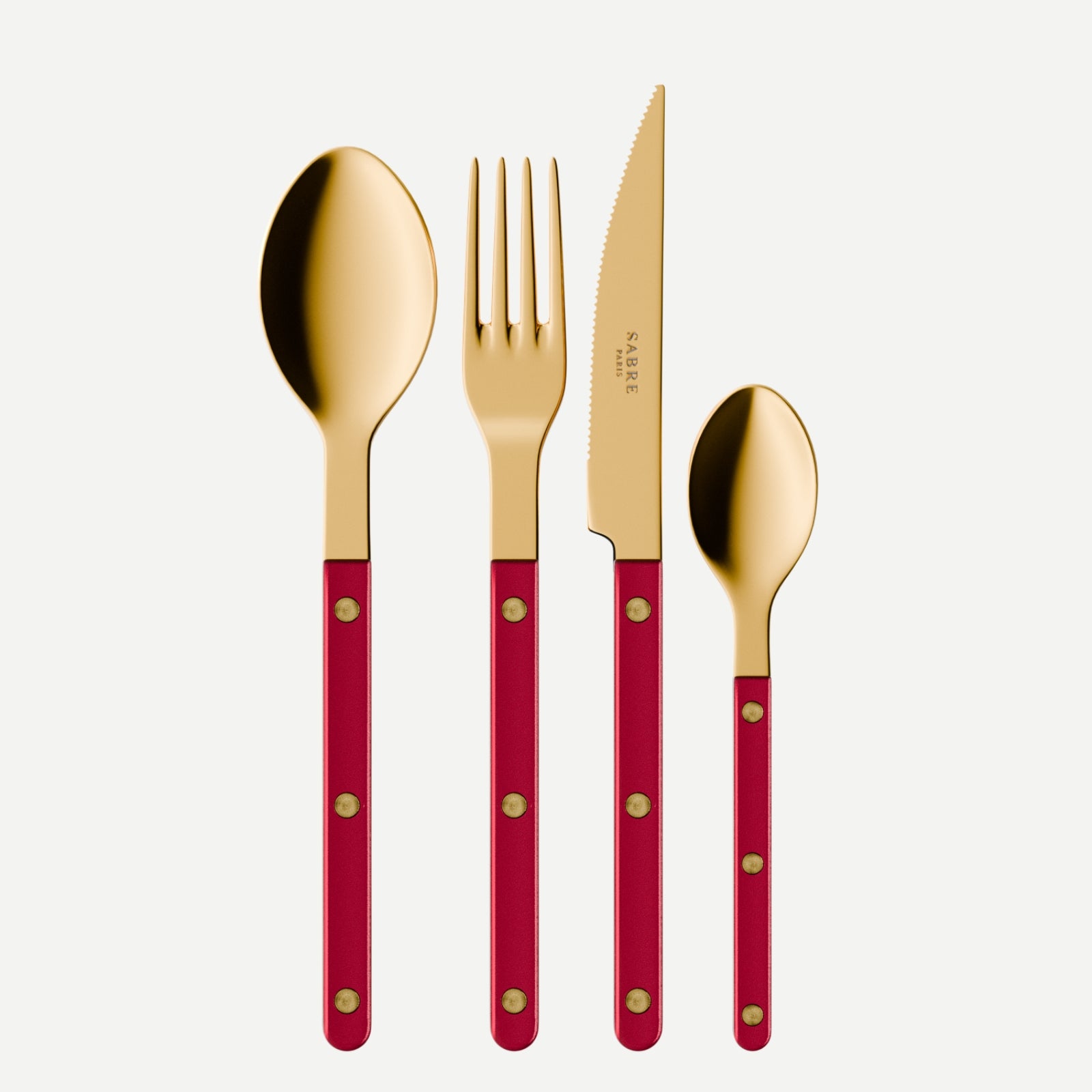 Bistrot Gold Pearly, Red - 48 pieces cutlery set