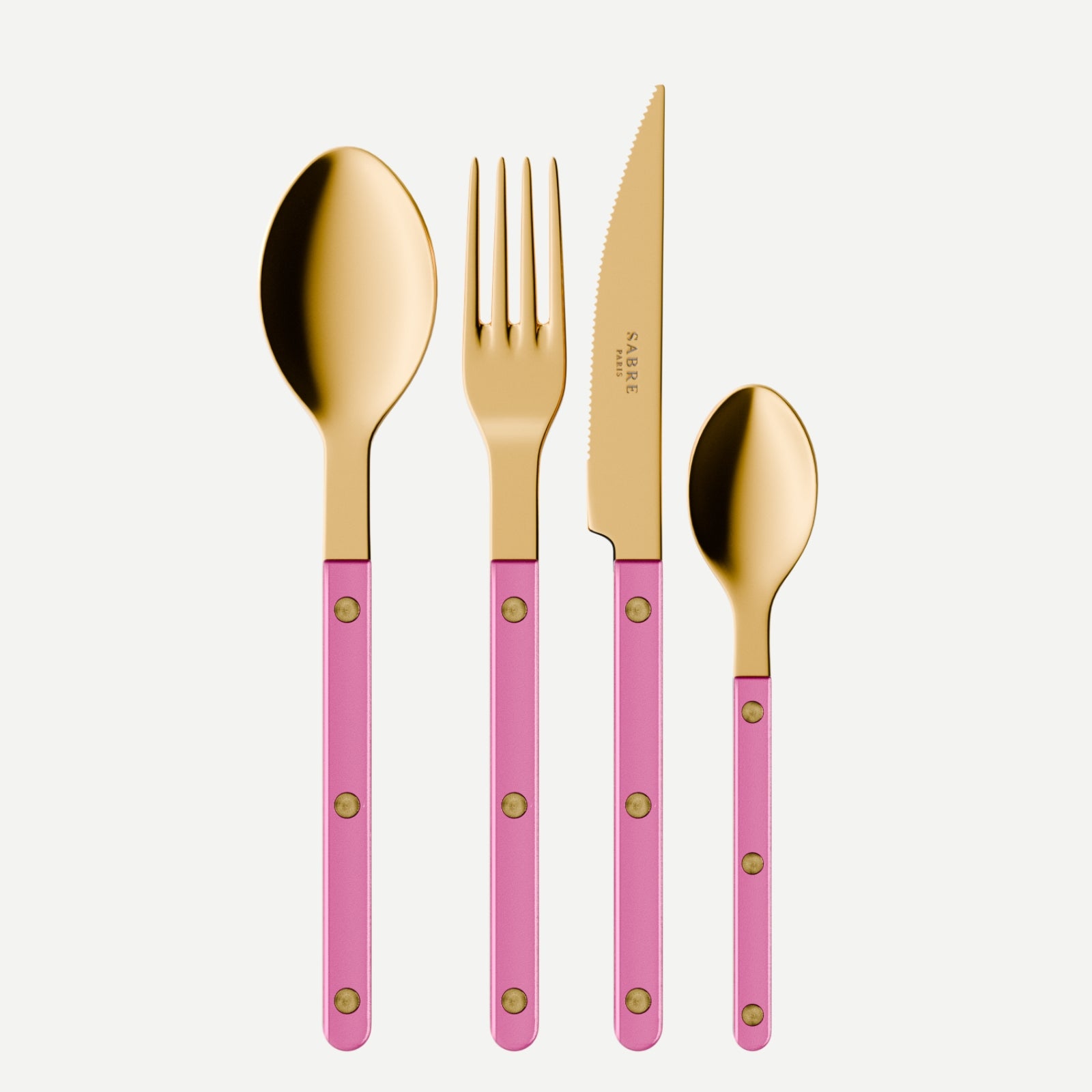 Bistrot Gold Pearly, Pink - 48 pieces cutlery set