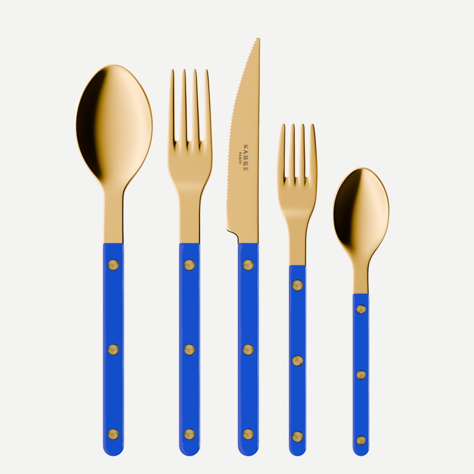 Bistrot Gold Solid, Lapis blue - 5 pieces cutlery set