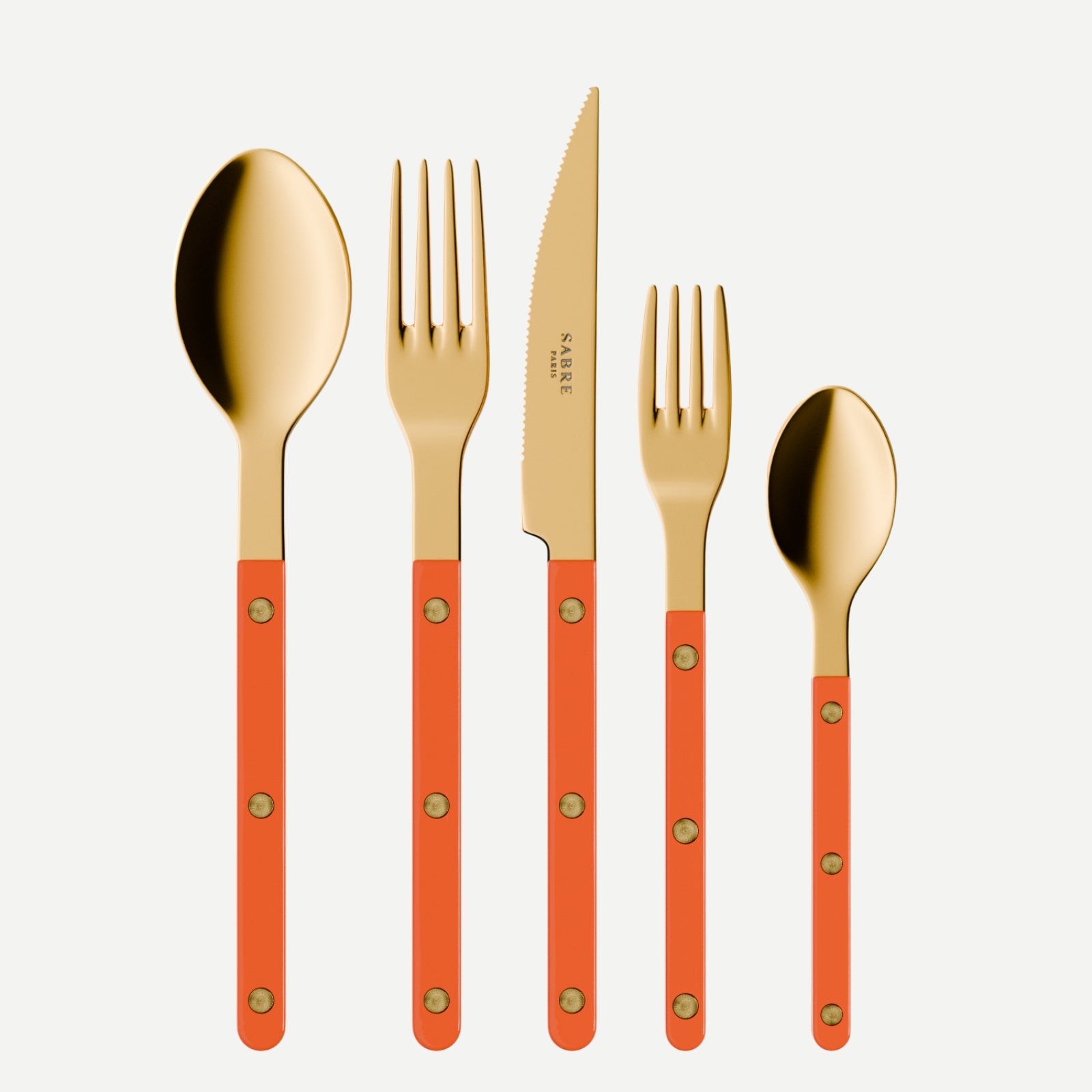 Bistrot Gold Solid, Orange - 20 pieces cutlery set